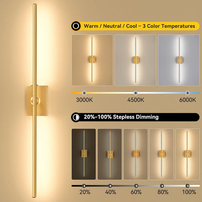 Ouyulong Battery Operated Wall Sconces Set of 2, 10000mAh Wireless Rechargeable 3000-6000K Dimmable 350° Rotate Wall Light with Remote for Living Room, Bedroom 31.6in Black