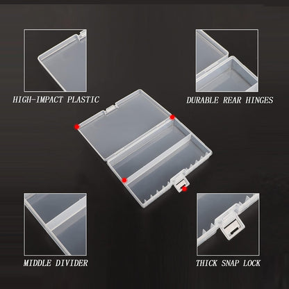Battery Storage Box,AA Batteries Portable Organizer Box Holds 48 AA Batteries,Insulative Plastic Clear Color
