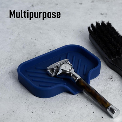 Zulay Kitchen (9x3.5in) Sponge Holder for Kitchen Sink - Flexible Heavy-Duty Multipurpose Sink Caddy - Counter Organizer for Kitchen, Bathroom, Makeup, Trinkets & More! (Grey)