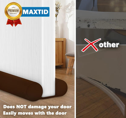 MAXTID Under Door Draft Stopper for Bottom of Doors 38" Black Door Blocker Noise ReducerLight Cold Air Guard Breeze Sound Proof Door Sweep Weather Stripping Door Seal Insulation Strip Gap Filler