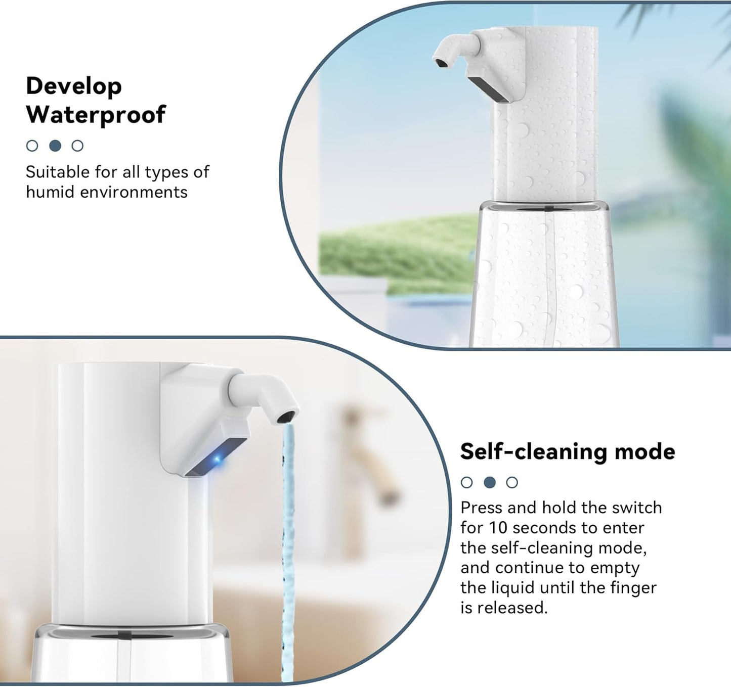 Automatic Soap Dispenser Touchless, Rechargeable 15oz/400ML Large Capacity Four-Level Adjustable Dispenser Volume Suitable for Bathroom and Kitchen (White)