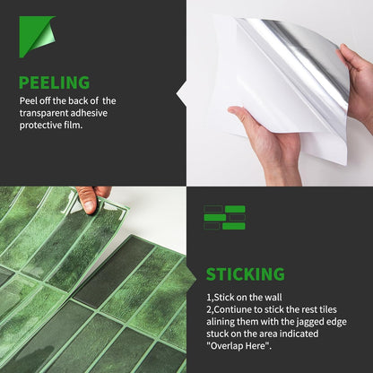 LONGKING Marble Peel and Stick Backsplash for Kitchen, 3D Adhesive Tile Backsplash for Kitchen, Bathroom, Wall Tile, 10 Sheets, 12" x 12"