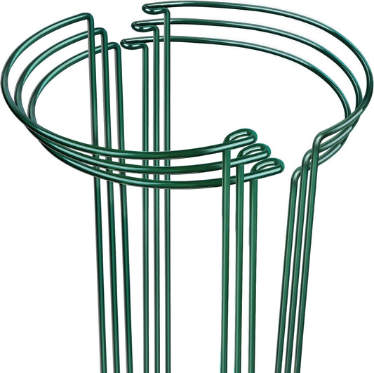 LEOBRO Plant Support Plant Stakes, 12pcs Peony Cages and Supports, Metal Garden Stakes Plant Supports, Plant Support Stakes, for Peony, Tomato, Hydrangea, Indoor Outdoor Plants, 10" W x 24" H