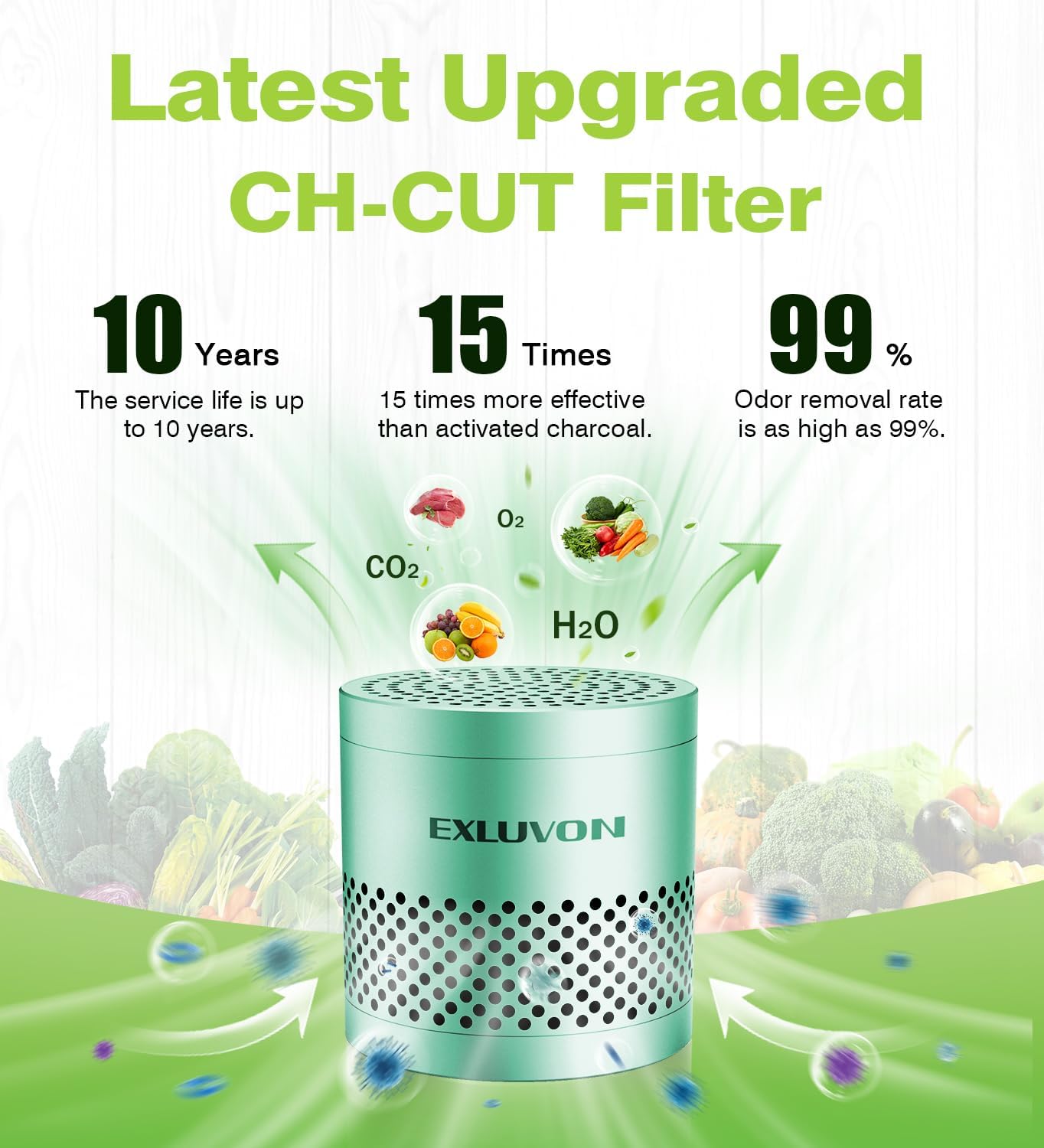 Refrigerator Deodorizer, Fridge Odor Eliminator Lasts for 10 Years, Household Essentials Fridge Smell Eliminator, More Effective Than Baking Soda and Bamboo Charcoal Air Purifying Bag, Black