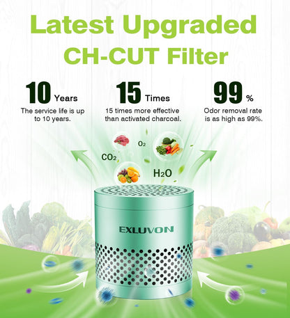 Refrigerator Deodorizer, Fridge Odor Eliminator Lasts for 10 Years, Household Essentials Fridge Smell Eliminator, More Effective Than Baking Soda and Bamboo Charcoal Air Purifying Bag, Black