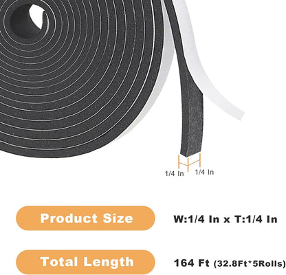Weather Stripping Door Seal Strip for Doors and Windows, 1In x 1/8In x 33Ft x 2 Roll Foam Insulation Tape Self Adhesive,Sound Proof,Weatherstrip,Pipe Cooling, Air Conditioning Seal Strip - Colors A