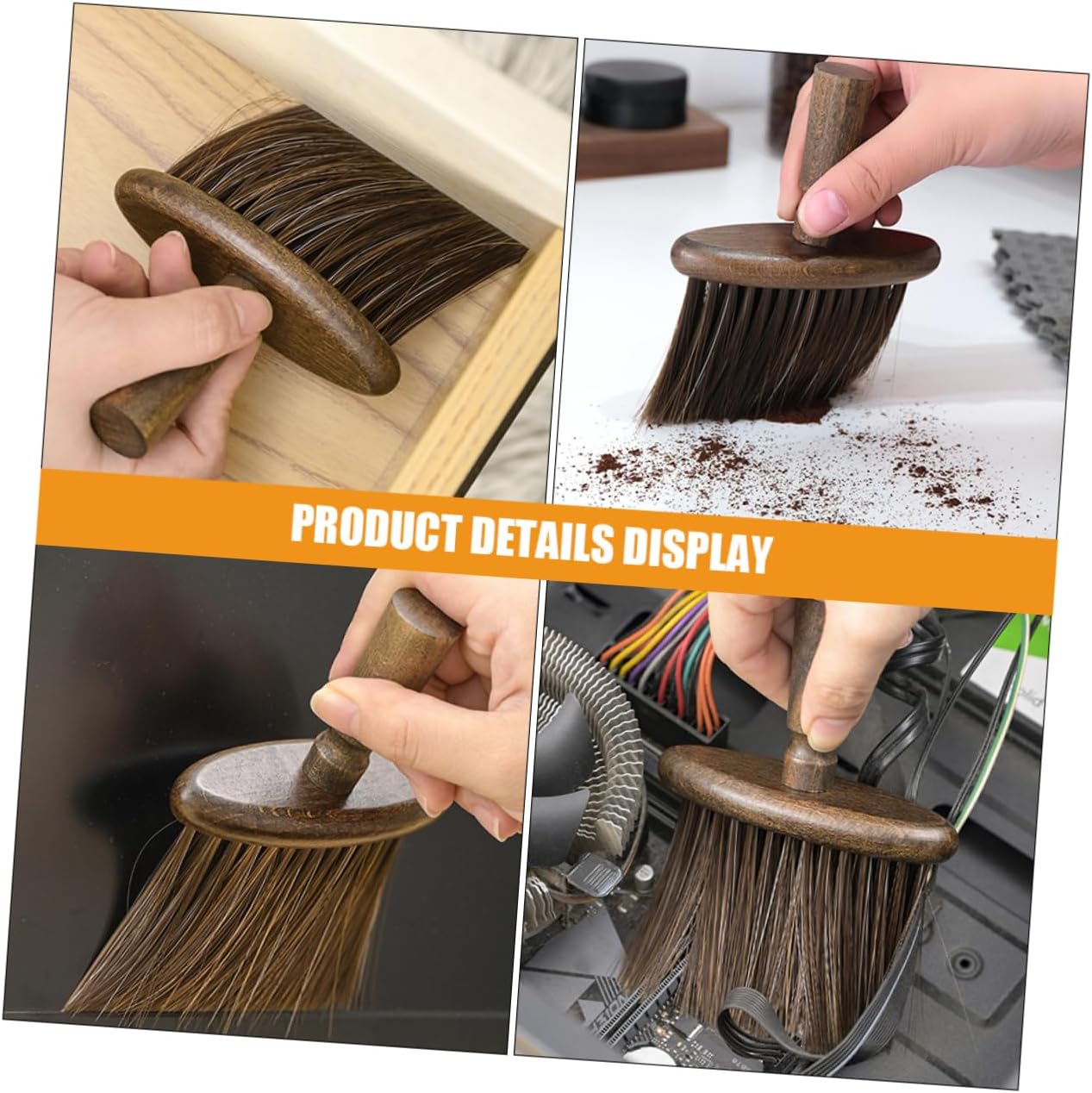 Portable Desktop Cleaning Brush with Soft Bristles for Keyboard Window Track and Narrow Crevice Cleaning Compact Dust Removal Tool for Household and Car Interior