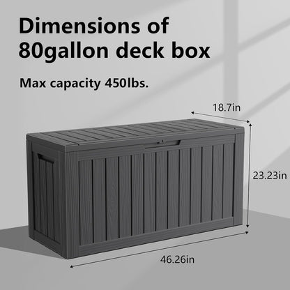 125Gal Outdoor Storage Box, Lockable Deck Box with Hydraulic Lid | Waterproof UV-resistant, Durable outdoor bin for patio cushions, pool accessories & garden tools. Keeps contents secure & dry
