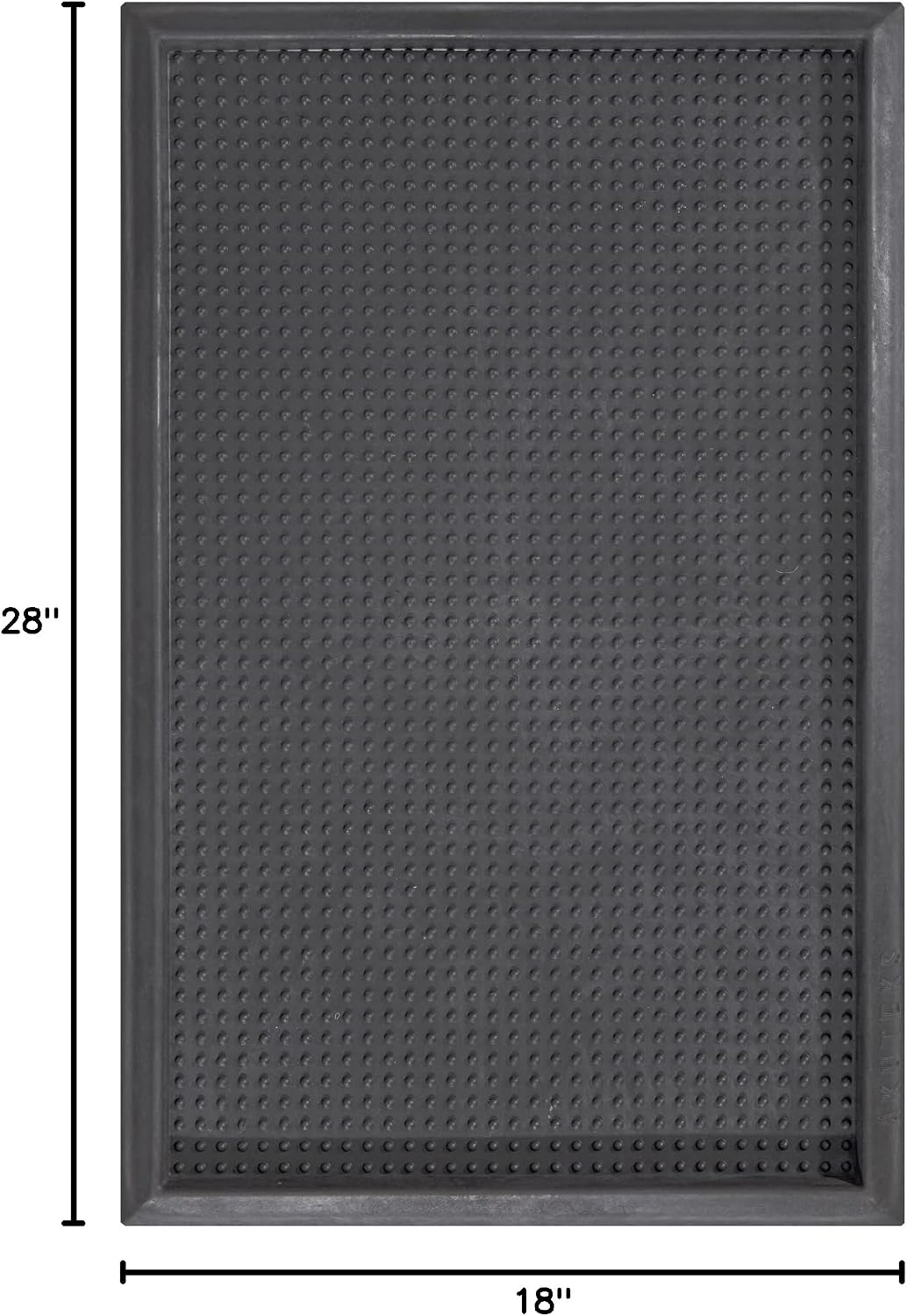 Ottomanson Indoor/Outdoor Boot Tray Non-Slip Rubber 16" x 32" Modern Entryway Mat for Entryway, Patio, Backyard, Garage, 16" x 32", Black
