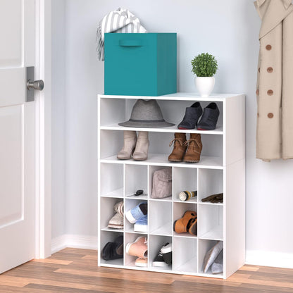 ClosetMaid 15 Cube Stackable Storage Organizer for Shoes, Bags, Crafts, Hobbies with Wood Shelves, for Closet, Entryway or Mudroom, Espresso