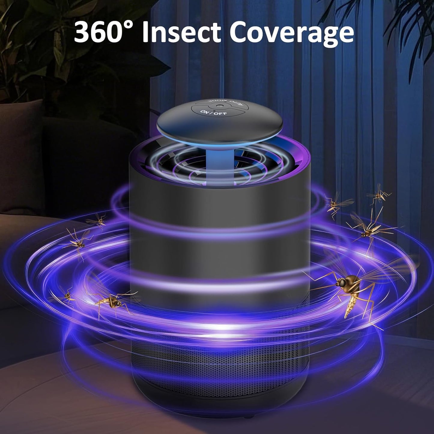 CXRUY Indoor Insect Trap - Fly Traps Catcher for Mosquito, Fruit Flies, Gnat, Moth, Fly Killer Bug Trap with UV Light Black