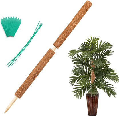 Augshy Moss Pole, 27 Inch Moss Poles - 2Pcs 17 Inch Plant Stakes Moss Sticks for Monstera Indoor Creepers Plant Support Extension Climbing Plants