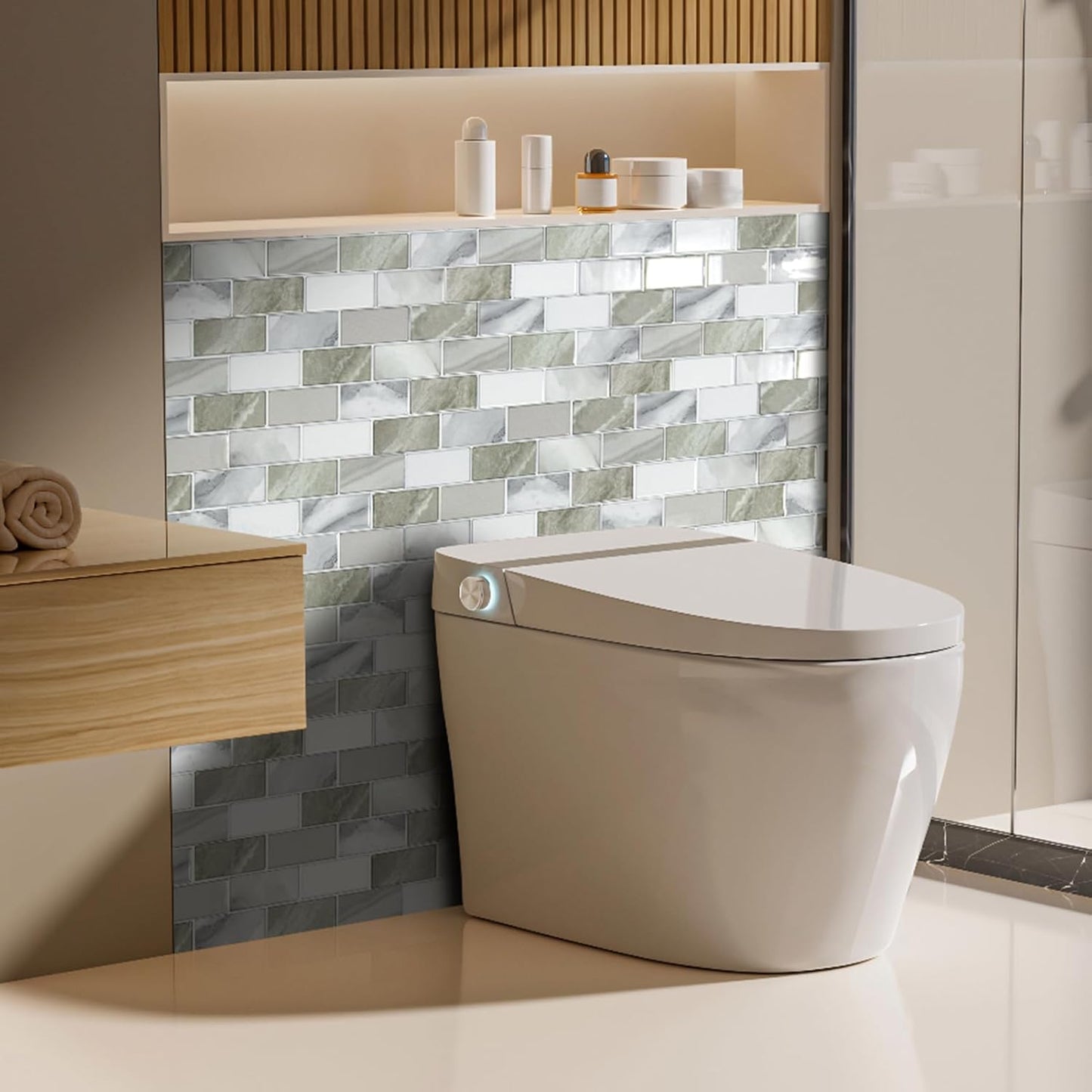 Art3d Peel and Stick Backsplash for Kitchen White Subway (10 Tiles, Thicker Design)