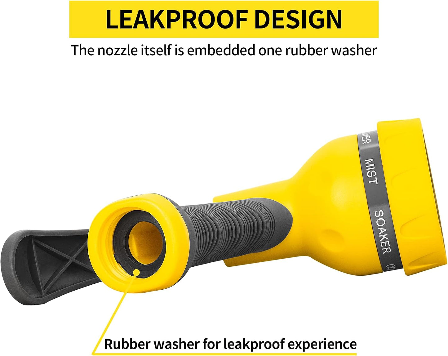AUTOMAN Garden Hose Nozzle - 2 Pack, 100% Metal High Pressure Spray Nozzle, Labor-Saving Design, Heavy Duty for Garden Watering, Car Washing, Window Cleaning, Pets Bathing