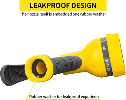AUTOMAN Garden Hose Nozzle - 2 Pack, 100% Metal High Pressure Spray Nozzle, Labor-Saving Design, Heavy Duty for Garden Watering, Car Washing, Window Cleaning, Pets Bathing