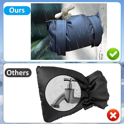 2Pcs Outdoor Faucet Covers for Winter Freeze Protection-Black PU Material | 10.2" H x 7.1" W,Outside Garden Faucet Socks for Winter Waterproof Freeze Miser,Reusable Hose Bibs Insulated Spigot Cover