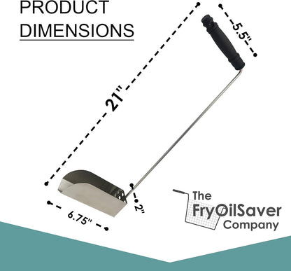 Deep Fryer Cleaning Brush – L-Shaped High-Temp Commercial Kitchen Tool - Heavy Duty Brass Bristles - Heat Resistant to 750F for Food Debris - Deep Fryer Cleaner - Made in USA by FryOilSaver Co. B53C