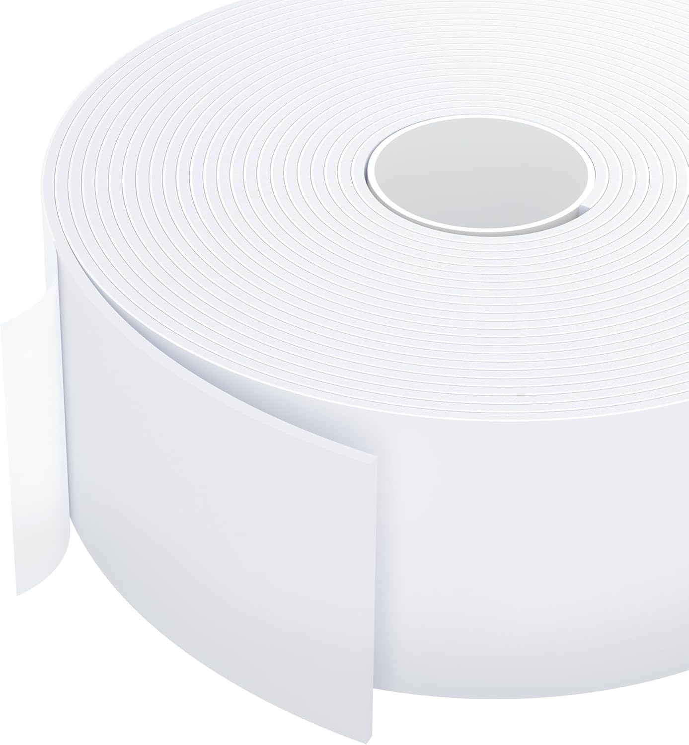 Weather Stripping Door Seal White,1/2Inch Wide X 1/4 Inch Thick,Air Conditioner Window Seal,Self Adhesive Foam Tape High Density Foam Sealing Strip,Soundproof Foam Tape Roll,Total 16.4 Feet Long