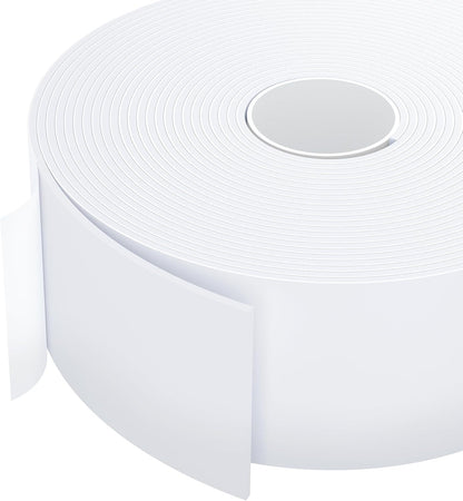Weather Stripping Door Seal White,1/2Inch Wide X 1/4 Inch Thick,Air Conditioner Window Seal,Self Adhesive Foam Tape High Density Foam Sealing Strip,Soundproof Foam Tape Roll,Total 16.4 Feet Long