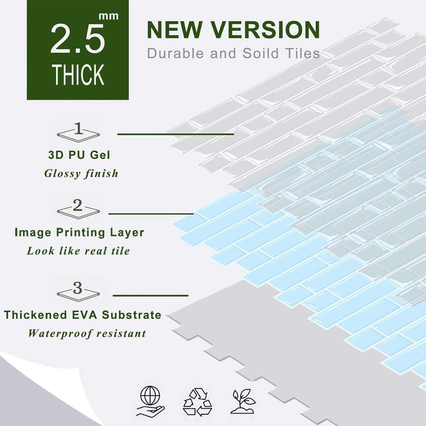 STICKGOO Peel and Stick Backsplash - 10 Sheets of 12”×12” - 3D Self Adhesive Peel and Stick Tile Backsplash for Kitchen & Bathroom