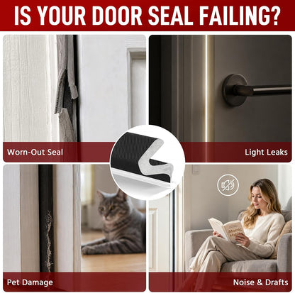 Litaibai 40 ft Kerf Weather Stripping Door Seal for Exterior Doors, White | Press-in kerf seal for grooved door frames is not self-adhesive, replaces worn seals, and helps reduce drafts and energy loss