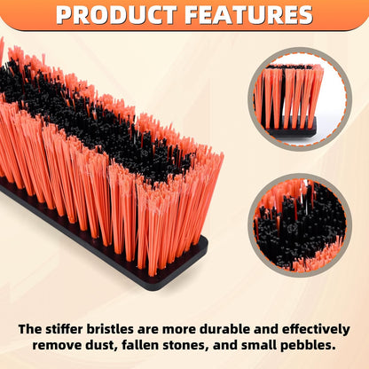 Push Broom, Swap Sides Handle Push Broom, Heavy Duty Outdoor Broom with 55" Long Handle for Cleaning of Patios, Driveways, Garages, Patios, Warehouses and Concrete Floors, 18 Inches