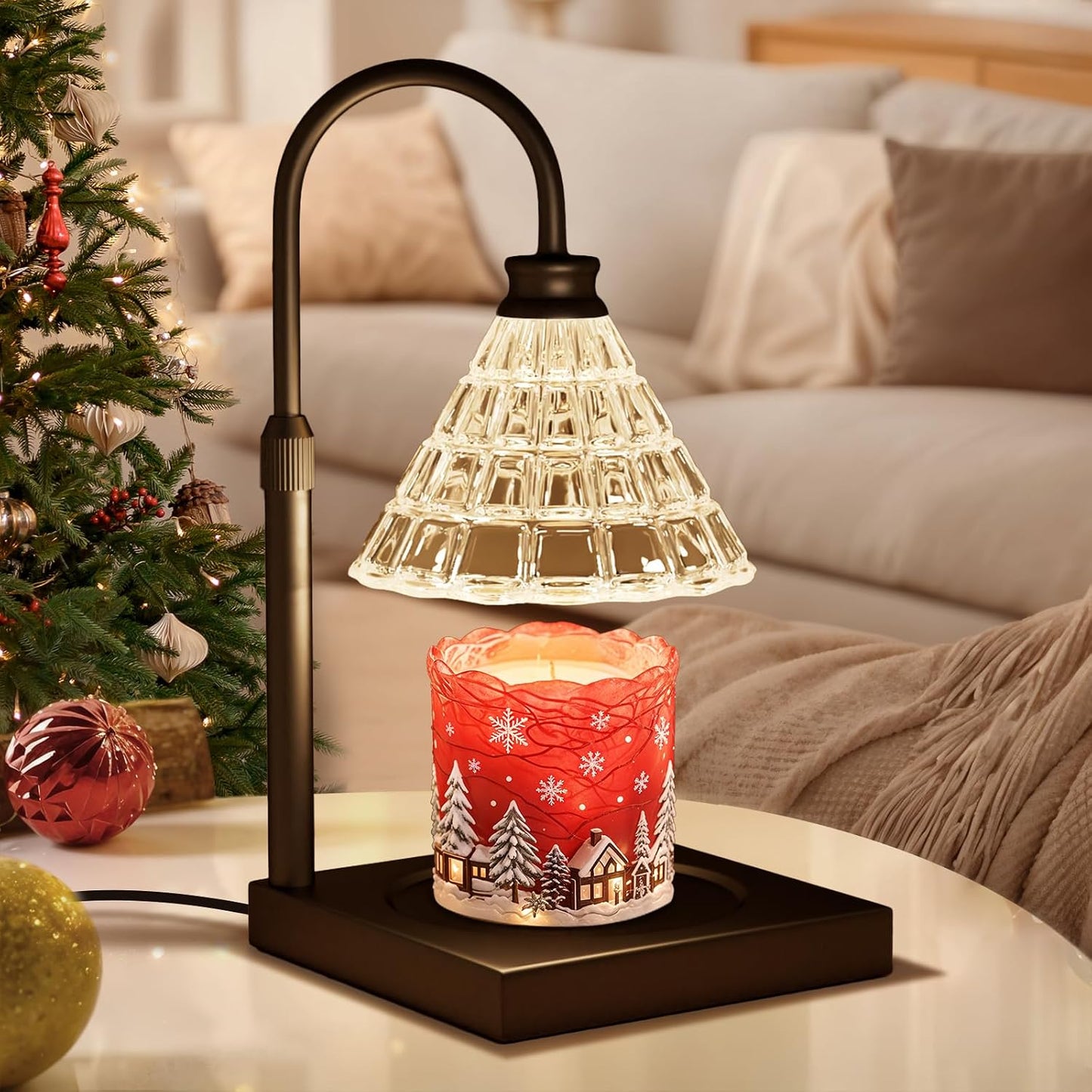 Candle Warmer Lamp with Dimmer, 2H/4H/8H Timer, Compatible with Yankee Candle Large Jar Candle, Home Decor Gift for her, Birthday Gift for mom, Home Scented Jar Candles Heater (Black)