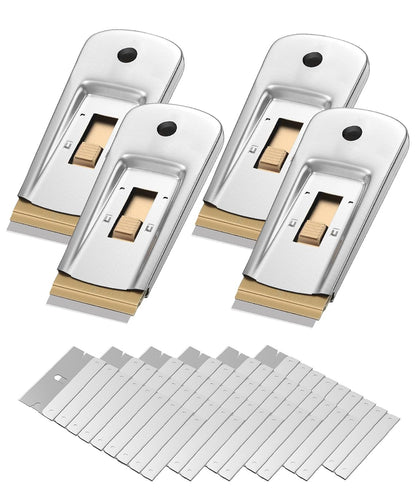 Bates- Metal Razor Blade Scraper, 2 Pack, 30 Extra Blades, Scraper for Cleaning, Glass Scraper, Razor Blade Scraper Tool, Razor Scraper Tool, Scraper Blades, Window Scraper with Razor Blade