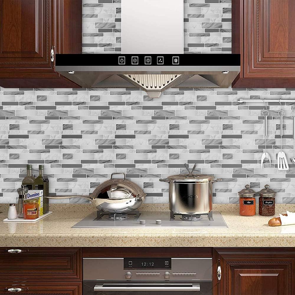 STICKGOO Thicker Design Peel and Stick Tile Backsplash, 12”×12” Stick on Backsplash for Kitchen, Self Adhesive Tile Stickers for Kitchen Backsplash and Bathroom(10 Sheets, Vintage Stone)