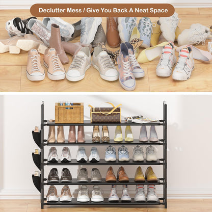 OYREL 5 Tier Shoe Organizer Rack for Closet, Entryway, Garage, Door, Space Saving, Shoe Holder Stand/Tower, Large, 20-25 Capacity