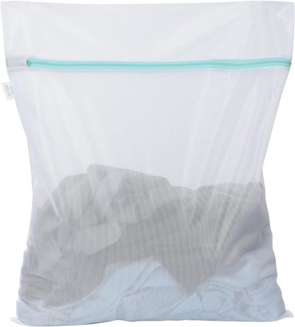 OTraki Large Mesh Laundry Bags 28x35 inch Zipper Mesh Lingerie Bags for Washing Delicates Net Laundry Mesh Bag Machine Washable for Dorm Hotel Camp Don't Drying, Melting 140-176℉, White