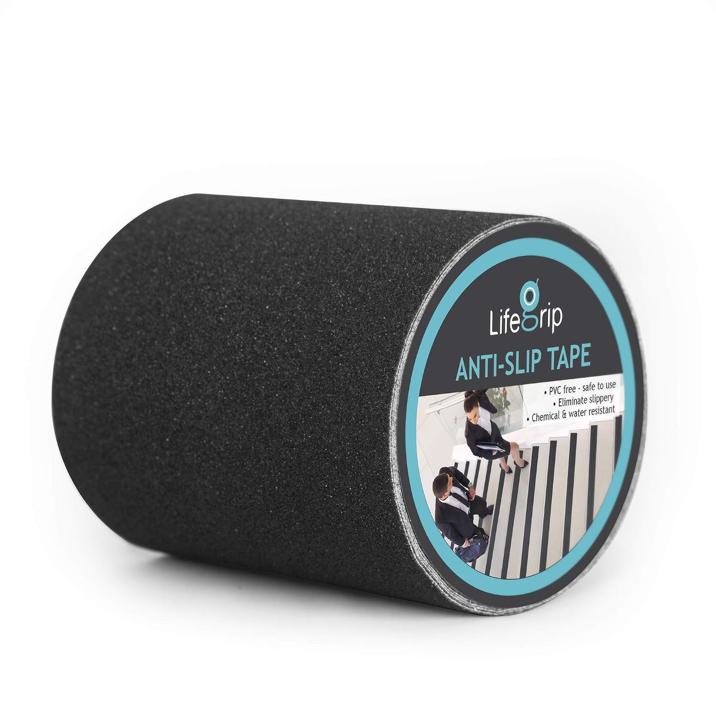 Lifegrip Anti Slip Tape, 4 Inch x 15 Foot Non-Slip Traction Grip Tape for Stairs, Waterproof Stair Treads Grip Non Slip, Non Skid Tape for Steps, Outdoor Black Grip Tape (4" X 15')