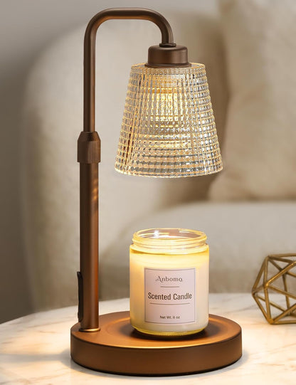 Candle Warmer Lamp with Timer Dimmable, Wax Warmer for Scented Jar Candles, Adjustable Height Candle Lamp for Home Decor, Birthday Gifts for Women Mom House Warming Gifts, Matte Black