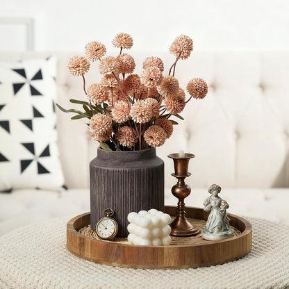 CUCUMI Ceramic Vase Set of 5, Home Decor Farmhouse Décor Handmade Pottery Vases for Pampas Grass, Dried Fresh Flowers, Table, Living Room, Kitchen, Shelf, Entryway Mantel Neutral Tones