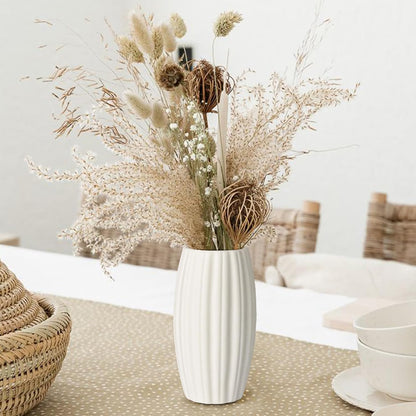 White Vases Set of 10, Small Ceramic Flower Vases Bulk Bud Vases for Wedding Table Centerpieces Decor Pampas Grass Modern Boho Home Party Decor DIY Gift