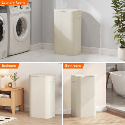Lifewit 165L Large Laundry Basket with Lid, Laundry Hamper with Plastic Handles and Removable Bag, Foldable Tall Dirty Clothes Hampers for Laundry for Laundry Room, Bedroom, Bathroom, Dorm, Beige