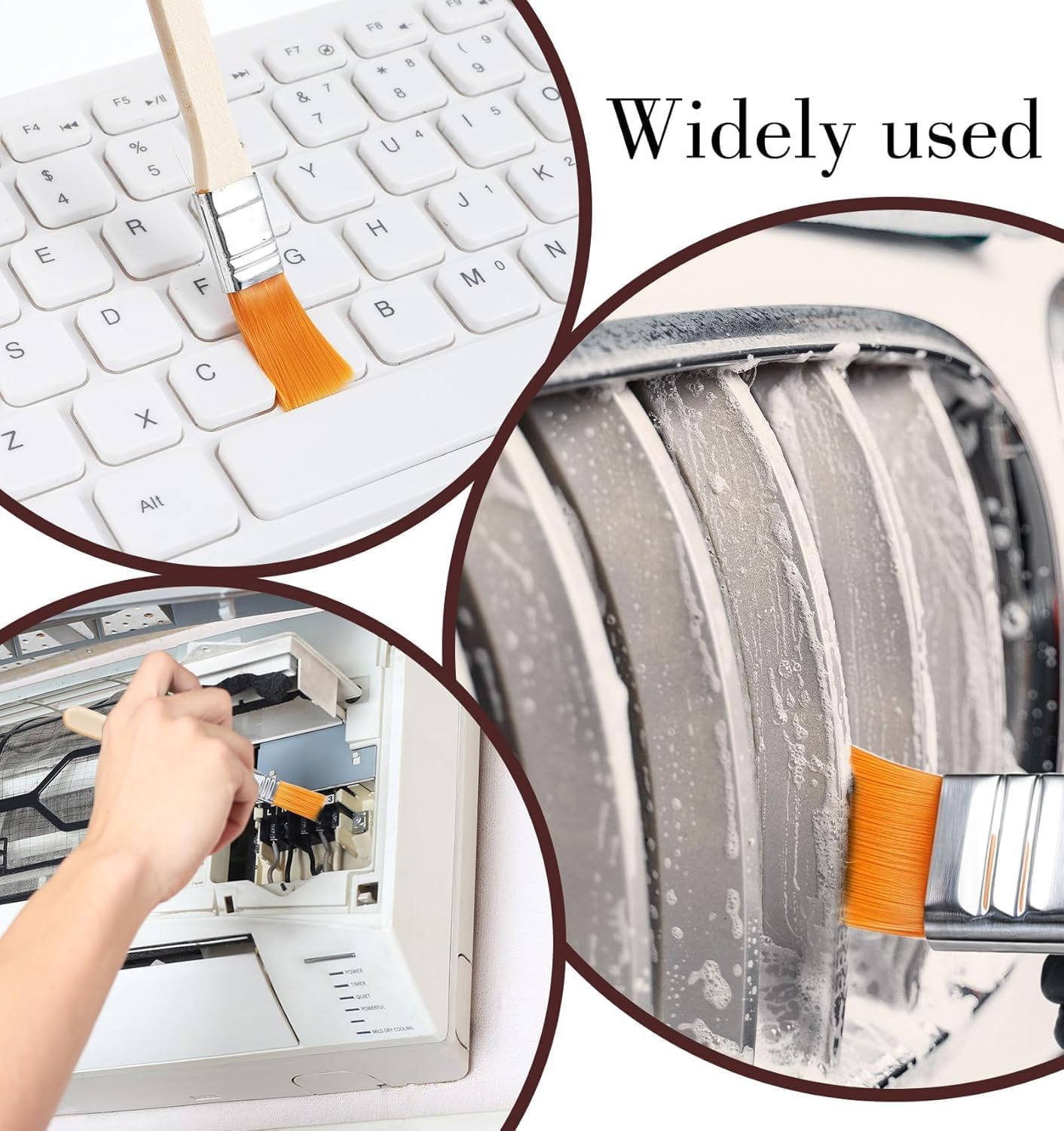 14pcs Small Cleaning Brushes, Multi-Purpose Detail Scrub Brushes with Wooden Handle & Soft Bristle for Grout, Corners, Tile, Sink, Kitchen Bathroom Cleaning