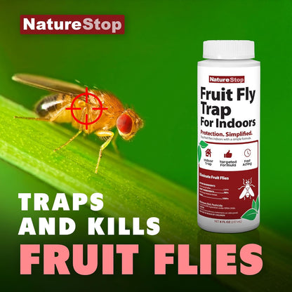 Fruit Fly Trap for Indoors – Attracts & Traps Fruit Flies in Kitchens, Drains & Trash Areas, 32 oz