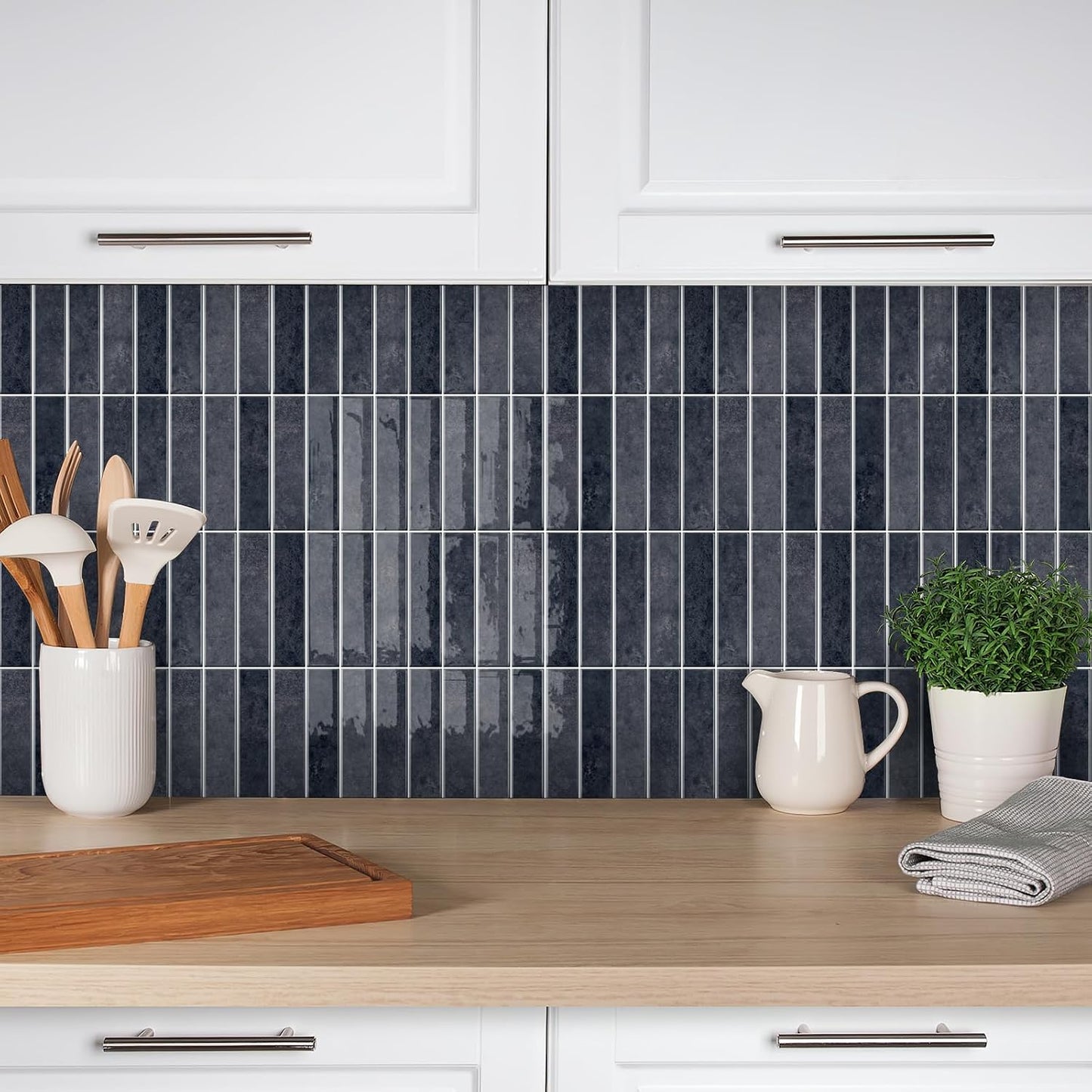 Alwayspon 10 Sheets 12x12inch Beige 3D Vinyl Backsplash Tiles, Self-Adhesive Peel and Stick Wall Tile Stickers Stick on Subway Tiles for Kitchen Bathroom Wall