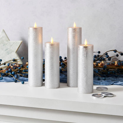 LampLust Realistic Flameless Pillar Candles with Remote, Set of 3, Batteries Included, Real White Wax, 3D Flickering LED Flame, 3 Inch Pillar Candles, Spring Decor, Centerpieces for Tables