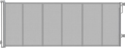 Reinforced 120" Extra Wide Retractable Baby Gates for Stairs, Mesh Saftey Gate for Pets, 10 Foot Retractable Dog Gate, No Drilling, One-Hand Operation, Retractable Gate for Indoor & Outdoor Use
