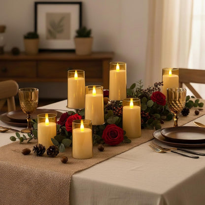 Raycare Flameless Electronic Pillar Candles with Remote Control and Timer- Battery Operated Realistic Flickering LED Fake Candle for Home, Wedding, Valentine's Day, Decor,White,Set of 2(3"x6"6")