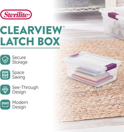 Sterilite 8-Pack 60 Quart ClearView Latch Box, Wheeled Underbed Organizer Bins with Latching Lids - Clear Plastic Organization Containers for Closet, Bedroom, Shelving Units and Everyday Home Storage