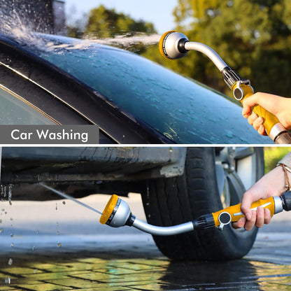 RESTMO Watering Wand Heavy Duty, Metal Garden Hose Wand with 10 Spray Patterns, 15-Inch Long Hose Nozzle Sprayer with Thumb Flow Control, Ideal to Water Hanging Baskets and Shrubs