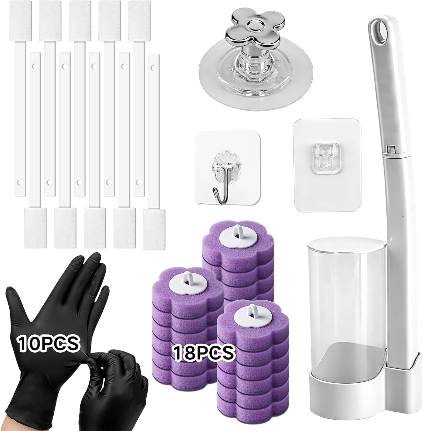 30 Disposable Toilet Brush Refills, Lavender Scented Toilet Wand Refill Pads, Replacement Toilet Cleaner Refill Heads for Toilet Bowl Deep Scrubbing