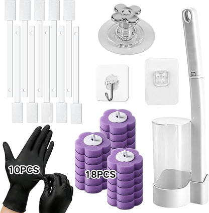 30 Disposable Toilet Brush Refills, Lavender Scented Toilet Wand Refill Pads, Replacement Toilet Cleaner Refill Heads for Toilet Bowl Deep Scrubbing