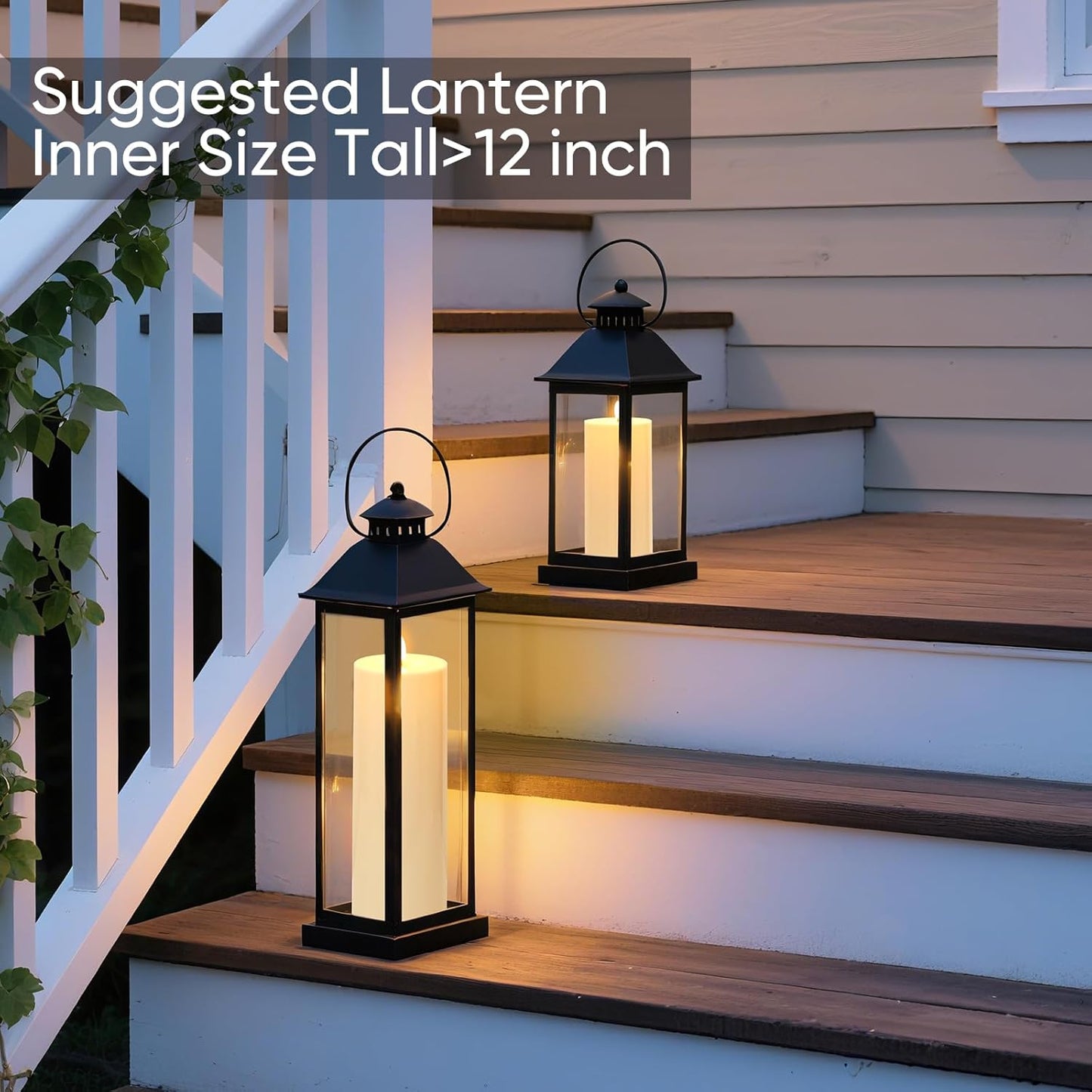 Raycare 3"x2.5" White Outdoor Waterproof Flameless Candles with Remote and Timer, Realistic LED Candles, Battery Operated Electric Fake Pillar Candles for Porch, Patio, Garden, Set of 2