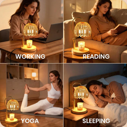 Candle Warmer Lamp with Timer & Dimmer, Electric Candle Lamp Warmer with 2 Bulbs for Scented Candle, Home Decor Gift for Her, Mother’s Day Gift (Milk Tea)