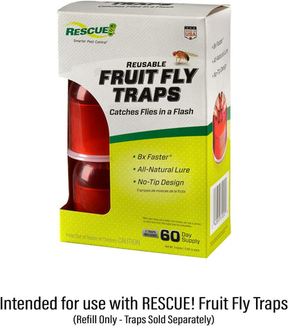 RESCUE! Fruit Fly Trap Bait Refill – 30 Day Supply – 2 Pack