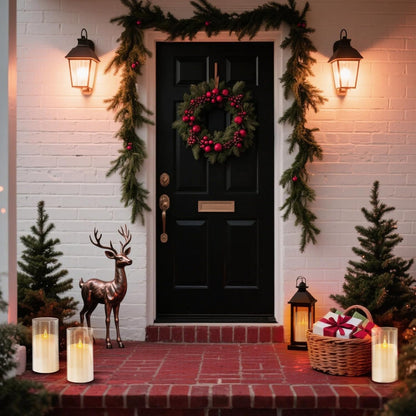 wemarry Flameless Candles 4" 5" 6" Acrylic Glass Pillars 3" Diameter Battery Operated Flickering Candles Include 8-Key Remote with Timer Function 400+ Hours (Amber, Warm Light 3 Pack)